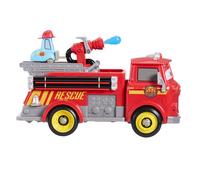 Mattel Disney and Pixar Cars Toy Firetruck, Radiator Springs Race & Rescue Fire Fighting Red & Guido, 2 Plastic Flame Targets & 2 Water Projectiles, JFL54