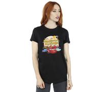 Disney Women's Cars Radiator Springs Group Cotton Boyfriend T-Shirt in Black | Size: 5XL Disney Black 5XL