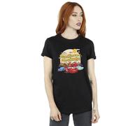 Disney Cars Radiator Springs Group Cotton Boyfriend T-Shirt In Black Black 5XL