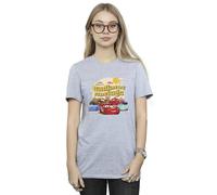 Disney Women's Cars Radiator Springs Group Cotton Boyfriend T-Shirt in Grey | Size: 4XL Disney Grey 4XL