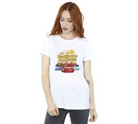 Disney Women's Cars Radiator Springs Group Cotton Boyfriend T-Shirt in White | Size: 2XL Disney White 2XL