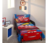 Disney Cars Rusteze Racing Team 4 Piece Toddler Bedding Set, Blue/Red/Yellow/White