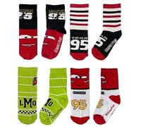 Disney Cars Socks Lightning McQueen Boys Girls Kids - Pack of 4 (12.5-3.5, Multi Green)
