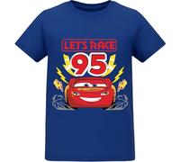 Disney Cars T-Shirt for Boys Short Sleeve Summer Tee Lightning McQueen Top for Kids 100% Cotton Official Merchendise Blue