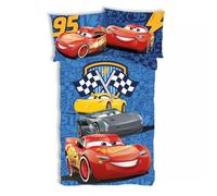 Disney Cars Track Stars Cot Bedding Set, 100% Cotton, Duvet Cover 100 x 135 cm + Pillowcase 40 x 60 cm, Flash McQueen