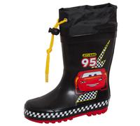 Disney Cars Wellies Boys Tie Top Wellingtons Kids Lightning McQueen Wellington Boots Girls Welly Shoes Black 6 UK Child/EU 23