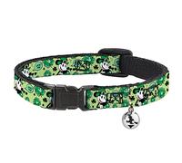 Disney Cat Collar, Breakaway Collar with Bell, Mickey Mouse St Patricks Day Lucky Me Leprechaun Pose Greens, 8.5 to 12 Inches 0.5 Inch Wide