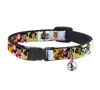 Disney Cat Collar, Breakaway Collar with Bell, The Proud Family Character Block Poses, 8.5 to 12 Inches 0.5 Inch Wide
