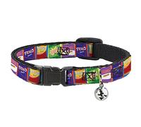 Disney Cat Collar, Breakaway Collar with Bell, The Proud Family Proud Snacks Logo Blocks Multi Color, 8.5 to 12 Inches 0.5 Inch Wide