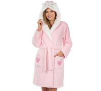 Disney Cat Marie Rosa, Women's Bathrobe with Belt, Warm Dressing Gown with Pockets for Tying Soft Dressing Gown with Hood, a, S