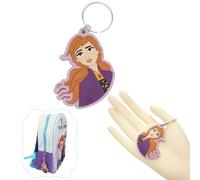 Disney Character Anna Keychain, Rubber and Metal Keyring, Multi-Colour Key Ring, Backpack Charm from Sister Presents Jewellery on Graduation Wedding, One Size