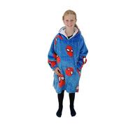 Disney Character World Unisex Kids Hooded Hugzee Medium SPIDER MAN WEARABLE BLANKET, Blue, 7-12 Years UK
