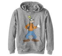 Disney Characters Traditional Goofy Boy's Hooded Pullover Fleece, Athletic Heather, Medium