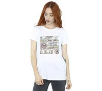 Disney Women's Chip ´n Dale Comic Cotton Boyfriend T-Shirt in White | Size: 4XL Disney White 4XL