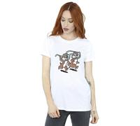 Disney Women's Chip ´n Dale Glasses Cotton Boyfriend T-Shirt in White | Size: Small Disney White S