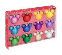 Disney Christmas by Widdop And Co Glitter Mickey Rainbow Baubles Set of 12