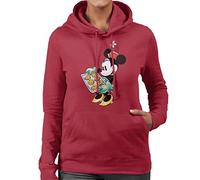 Disney Christmas Minnie Mouse Festive Baking Women's Hooded Sweatshirt Cherry Red