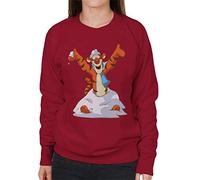Disney Christmas Tigger in The Snow Women's Sweatshirt Cherry Red