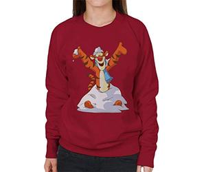 Disney Christmas Tigger in The Snow Women's Sweatshirt Cherry Red