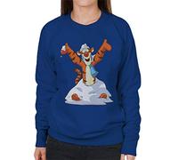 Disney Christmas Tigger in The Snow Women's Sweatshirt Royal Blue