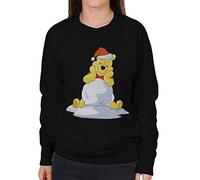 Disney Christmas Winnie The Pooh in The Snow Women's Sweatshirt Black