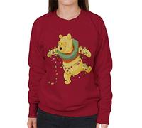 Disney Christmas Winnie The Pooh Tangled in Festive Lights Women's Sweatshirt