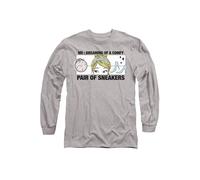 Disney Cinderella Dreaming Of Comfy Sneakers Long Sleeve T-Shirt, Athletic Heather in Light Grey | Size: Medium Disney Light Grey M