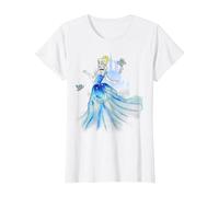 Disney Cinderella Water Color Graphic T-Shirt T-Shirt, Women, White, Medium