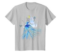Disney Cinderella Water Color Graphic T-Shirt T-Shirt, Youth, Silver Grey, Large