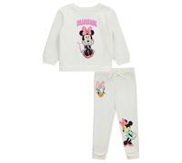 Disney Classic Crew Neck Sweatpants Set Minnie & Mickey Mouse and Lilo and Stitch - Crew Neck Sweatshirt and Jogging Bottoms, cream, 2 Years