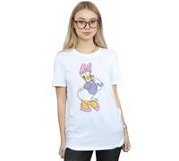 Disney Women's Classic Daisy Duck Cotton Boyfriend T-Shirt in White | Size: Small Disney White S