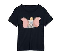 Disney Classic Dumbo Cute Baby Elephant T-Shirt T-Shirt, Women's Plus, Black, 1X