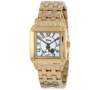 Disney Classic Mickey Mouse Square Watch for Women - Elegant Women's Mickey Mouse Watch, Gift Fans and Collectors - Stylish Watches with Golden Bezel, Stainless Steel Bracelet, Gold, Mickey Square