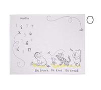 Disney Classic Winnie The Pooh, White, Grey & Lime Super Soft Milestone Baby Blanket, White, Grey, Lime, Charcoal