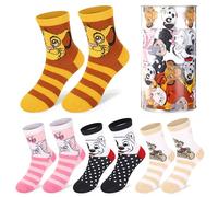 Disney Classics 4 Pair Ankle Cotton Socks for Kids - Ideal Kids Children Gift - Packed in Round Money Piggy Bank Plastic Cylinder