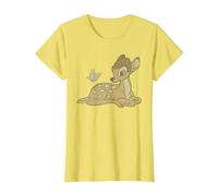 Disney Classics Bambi Butterfly T-Shirt, Women, Lemon Yellow, Large