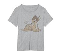 Disney Classics Bambi Butterfly T-Shirt, Women's Plus, Heather Grey, 4X