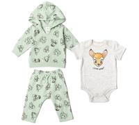 Disney 3 Piece Minnie Mouse Set for Girls: Hooded Jumpsuit and Trousers, Bambi, 12 Months