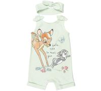 Disney Classics Bambi Toddler Girls Cuddly Sleeveless Romper & Headband Green 4T