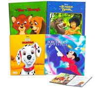 Disney Classics Hardcover Bedtime Story Set - Bundle with 4 Books Featuring Fox and Hound, 101 Dalmatians, Jungle Book, Mickey Fantasia Sorcerer's Apprentice | Disney Bedtime Books for Toddlers
