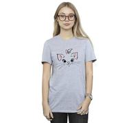 Disney Classics Marie Face Pocket Cotton Boyfriend T-Shirt In Grey Grey