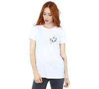 Disney Classics Marie Face Pocket Cotton Boyfriend T-Shirt In White White