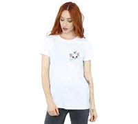 Disney Classics Marie Face Pocket Cotton Boyfriend T-Shirt In White White XL
