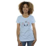 Disney Classics Marie Face Pocket Cotton T-Shirt In Baby Blue Baby Blue L