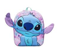 Disney Classics Stitch Character Purple Cute Backpack with 3D Ears - Measures approx. 26cm (W) x 31cm (H) x 8cm (D)