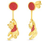 Disney Classics Winnie the Pooh Yellow Gold Plated Swinging Balloon Stud Earrings, Official License
