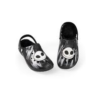 Disney The Nightmare Before Christmas Jack Skellington Black and White Clogs | Fur Lined Footwear for Halloween | Unisex Adults Casual Wear Merch