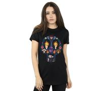 Disney Women's Coco Candle Skull Cotton Boyfriend T-Shirt in Black | Size: Large Disney Black L
