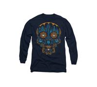 Disney Coco Colorful Day Of The Dead Skull With Miguel And Dante Long Sleeve T-Shirt, Navy Navy XXL