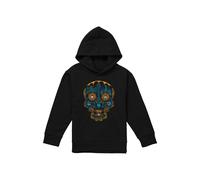 Disney Coco Colorful Day Of The Dead Skull With Miguel & Dante Youth Kids Pull-Over Hoodie, Black | Size: 7-8 Years Disney Black 7-8 Years
